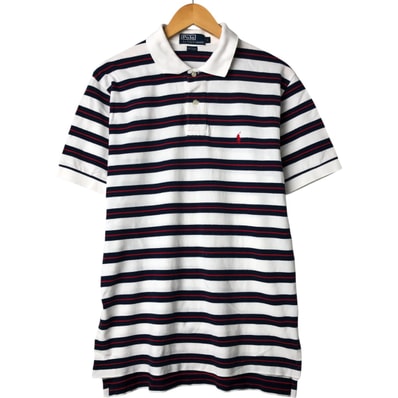 古着 ラルフローレン Ralph Lauren POLO by Ralph Lauren マルチボーダー 半袖 ボーダー ポロシャツ メンズL相当/eaa561339