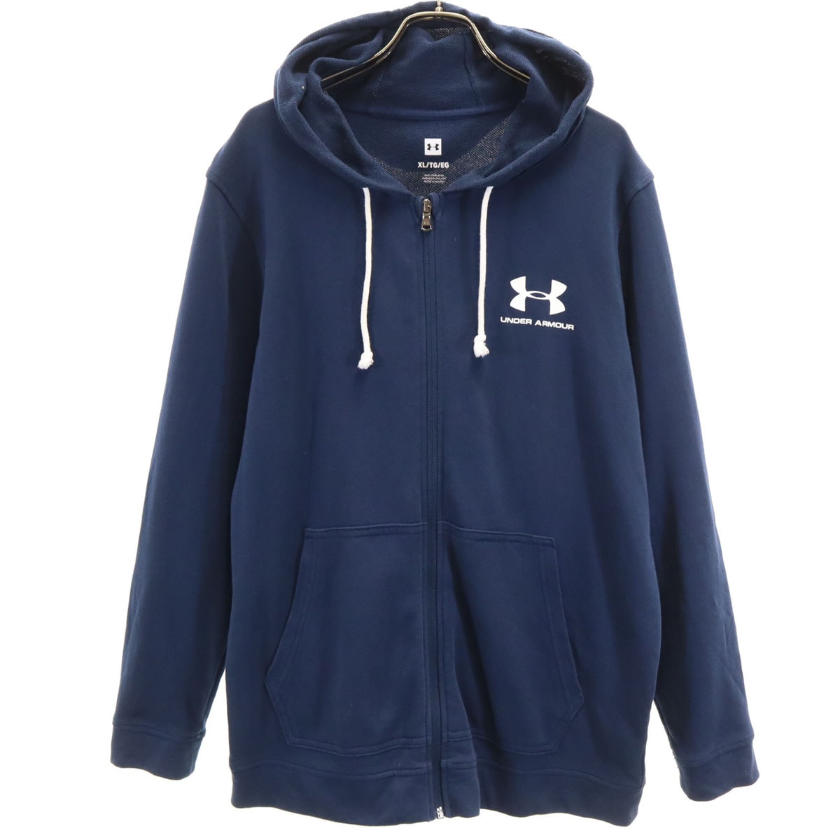 UNDER ARMOUR アンダーアーマー 長袖 スウェット ジップパーカー XL ネイビー