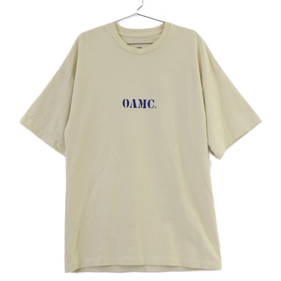 オーエーエムシー 24SS 24E28OAJ14 イエロー コットン ロゴプリント Tシャツ S