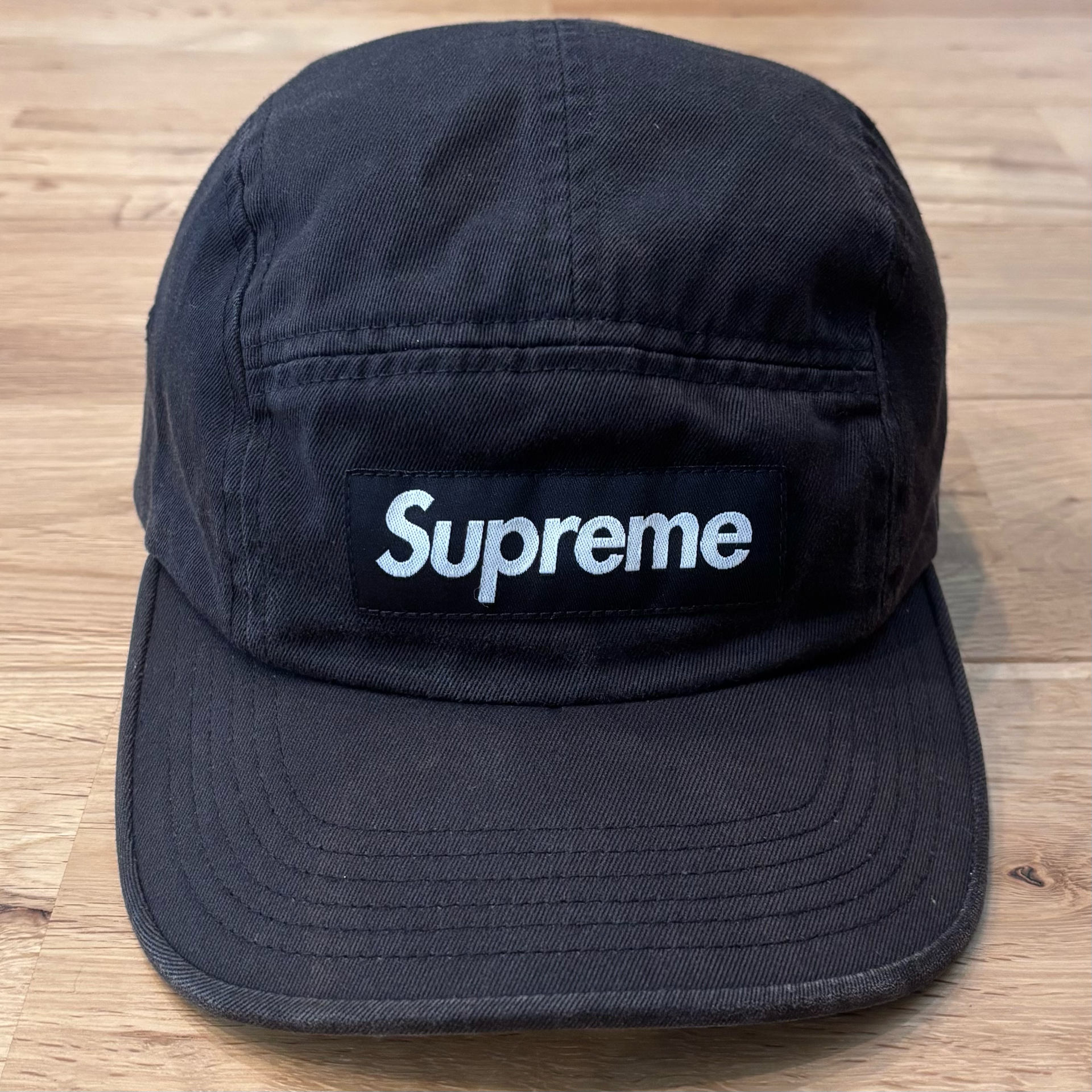 Supreme Washed Chino Twill Camp Cap ブラック チノツイル ボックスロゴ キャップ シュプリーム