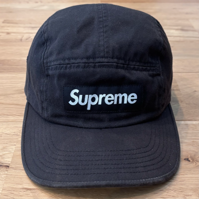 Supreme Washed Chino Twill Camp Cap ブラック チノツイル ボックスロゴ キャップ シュプリーム
