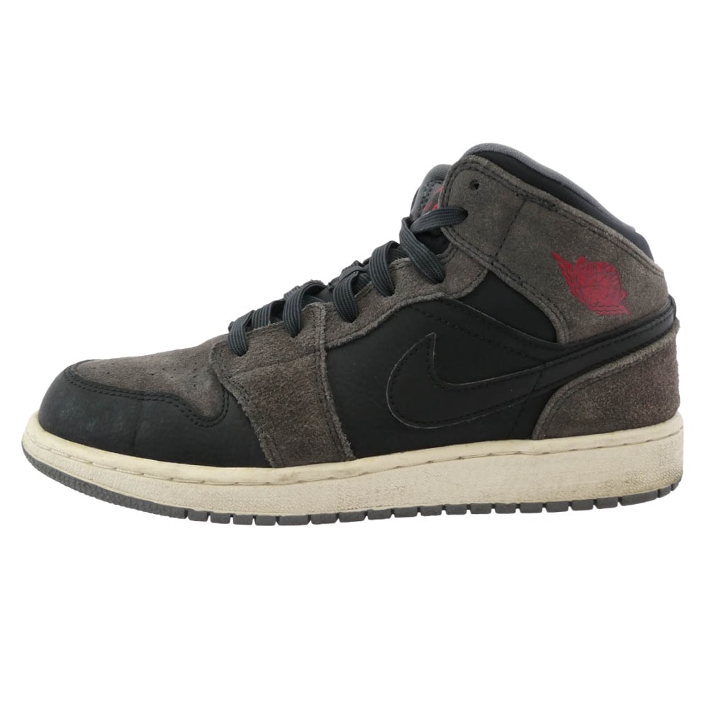 NIKE ナイキ スニーカー 554725-018 AIR JORDAN 1 MID エアジョーダン ミッド スニーカー チャコール系 24.5cm【中古】