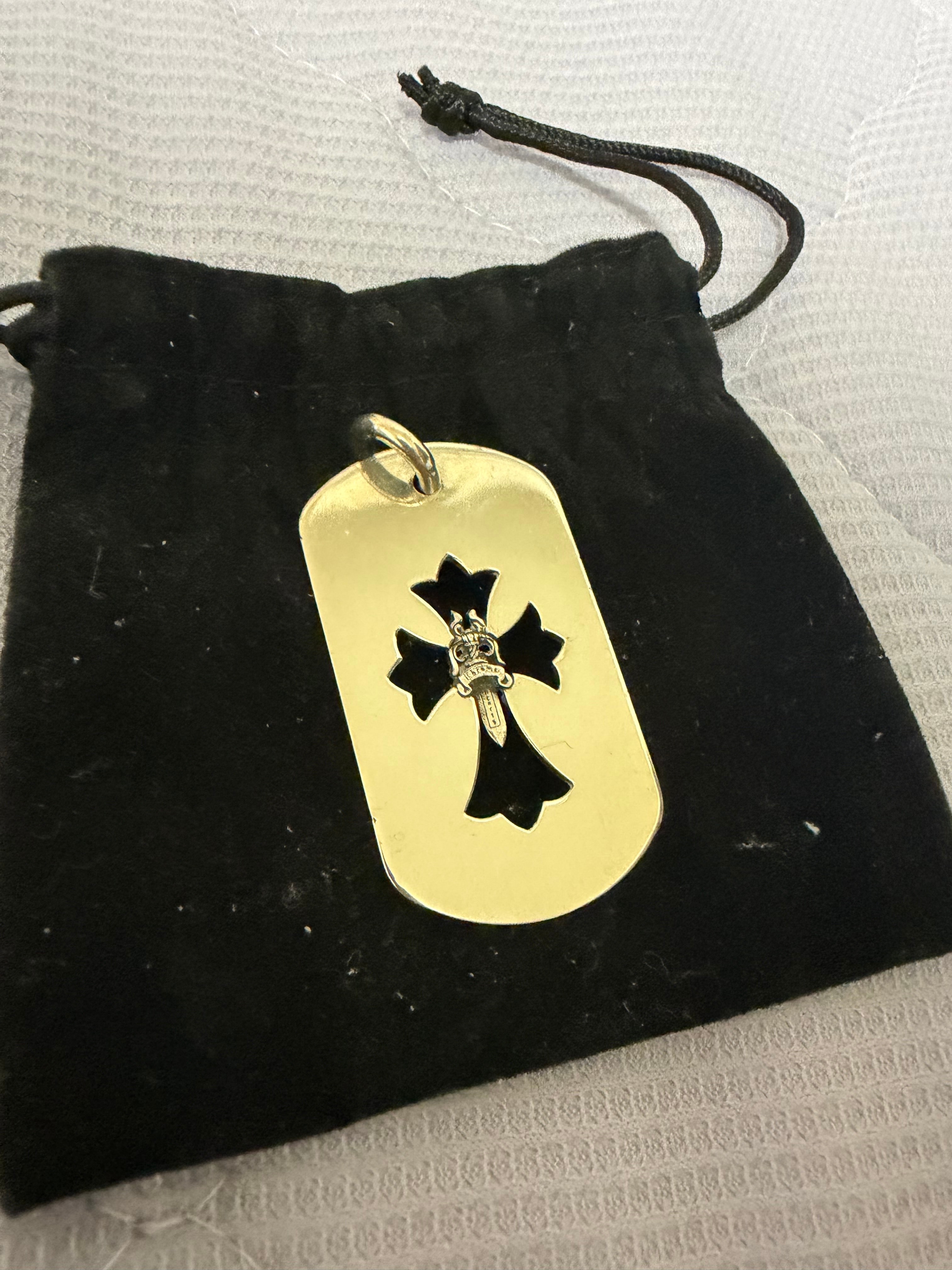 ドッグタグ クロムハーツ ラージ カット アウト クロス ドックタグ ダガー Chrome Hearts Cut Out Cross Dagger Dog Tag Large Pendant