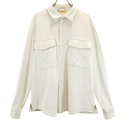 ZARA ザラ 長袖 フェイクスエード シャツ M アイボリー