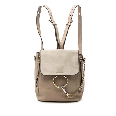 クロエ フェイ リュック バックパック グレー レザー スウェード レディース Chloe 【中古】