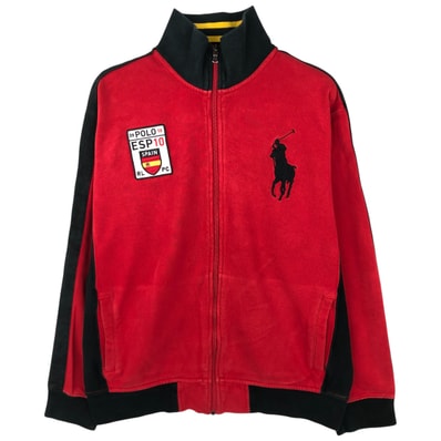 古着 ラルフローレン Ralph Lauren POLO by Ralph Lauren ビッグポニー ハイネック フルジップスウェットシャツ トレーナー メンズL相当/eaa606509