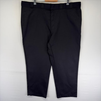 古着 ディッキーズ Dickies パンツ チノパン ワーク ワンポイント ストレート ジップ 874 大きいサイズ w46 L36 ブラック系 メンズ