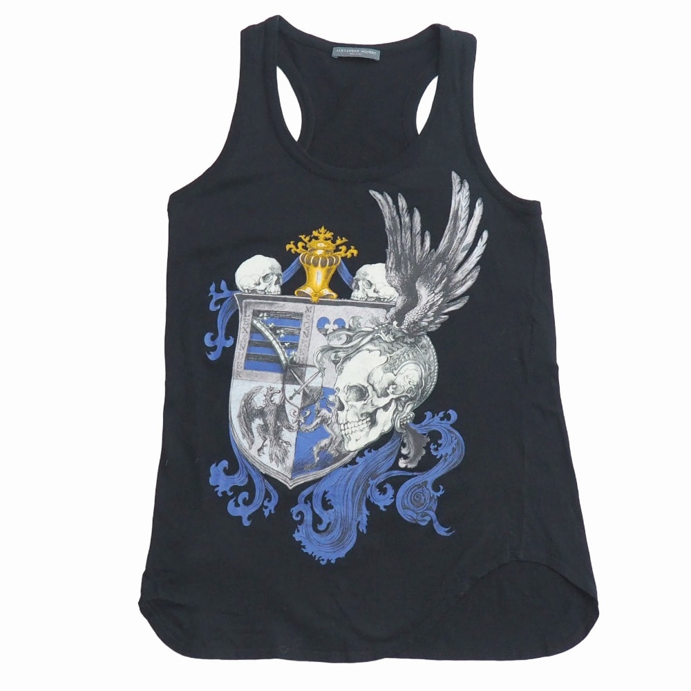 Alexander McQueen アレキサンダーマックイーン タンクトップ サイズ38 スカルプリント イタリア製 ブランド古着【中古】20260319/RA8604