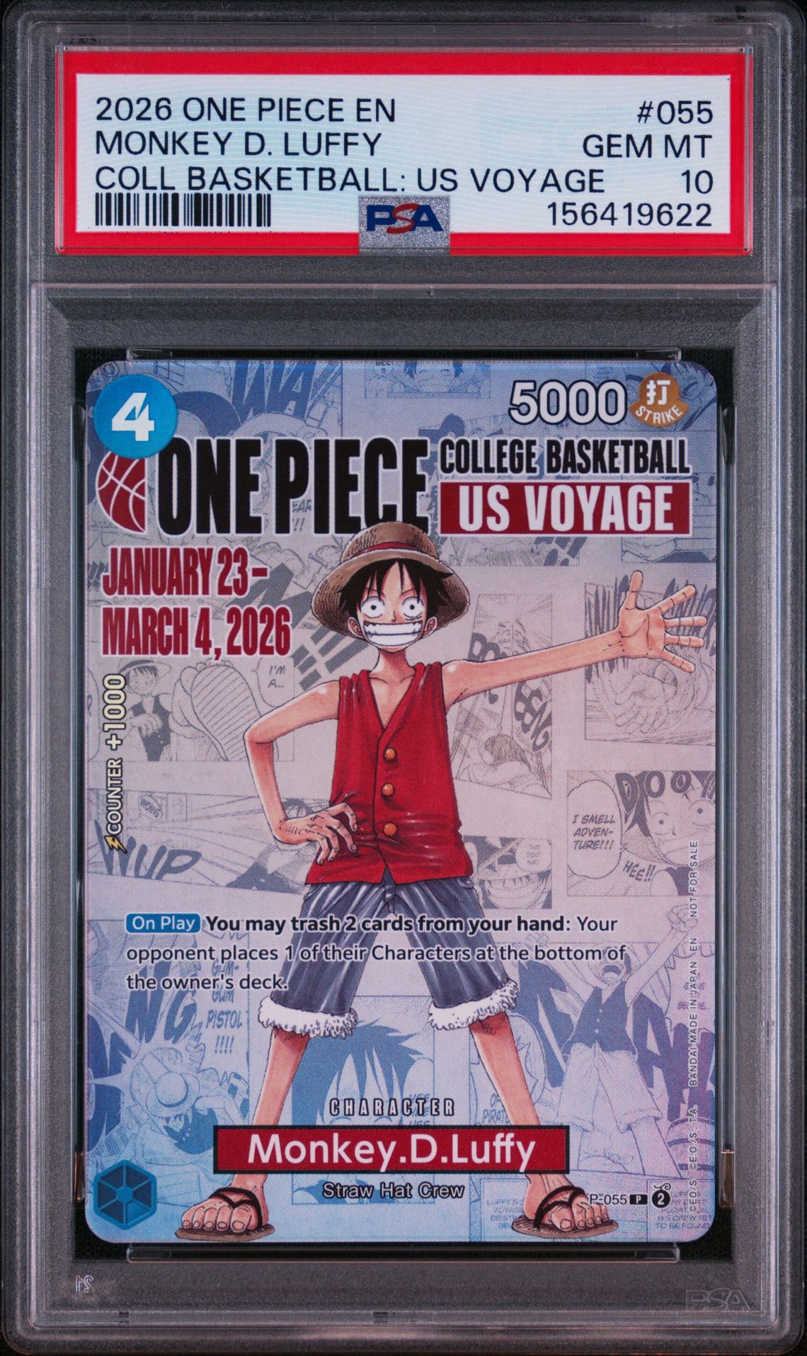 PSA10】モンキー・D・ルフィ：P (開封済) [P-055]【英語版
