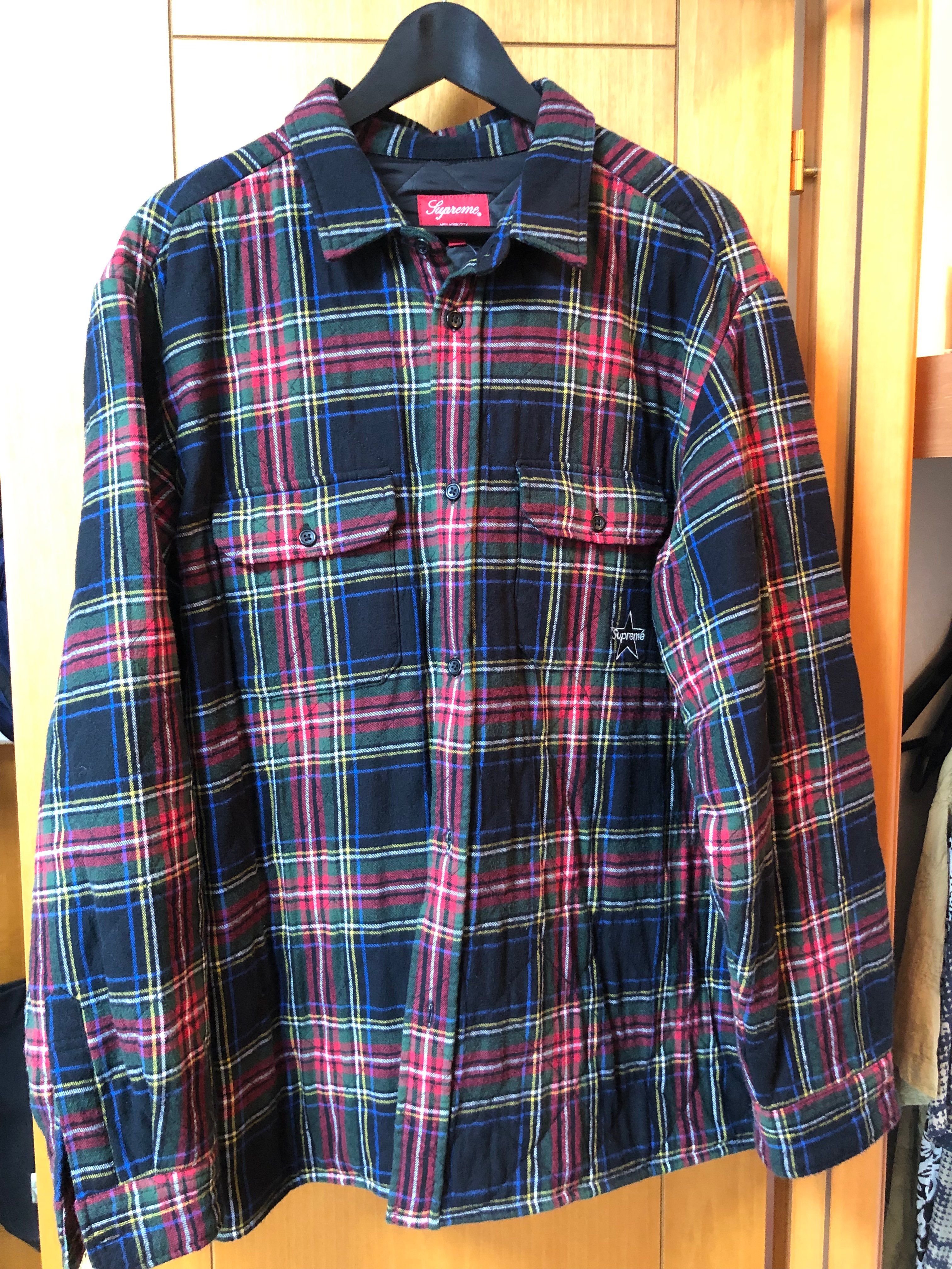 Supreme Quilted Plaid Flannel Shirt "Black"