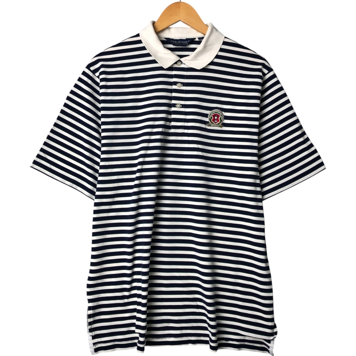 古着 ラルフローレン Ralph Lauren POLO GOLF ポロゴルフ 半袖 ボーダー ポロシャツ メンズL相当/eaa562474