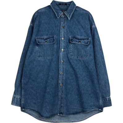 古着 ラルフローレン Ralph Lauren CHAPS チャップス 長袖 デニム ウエスタンシャツ メンズL相当/eaa478103
