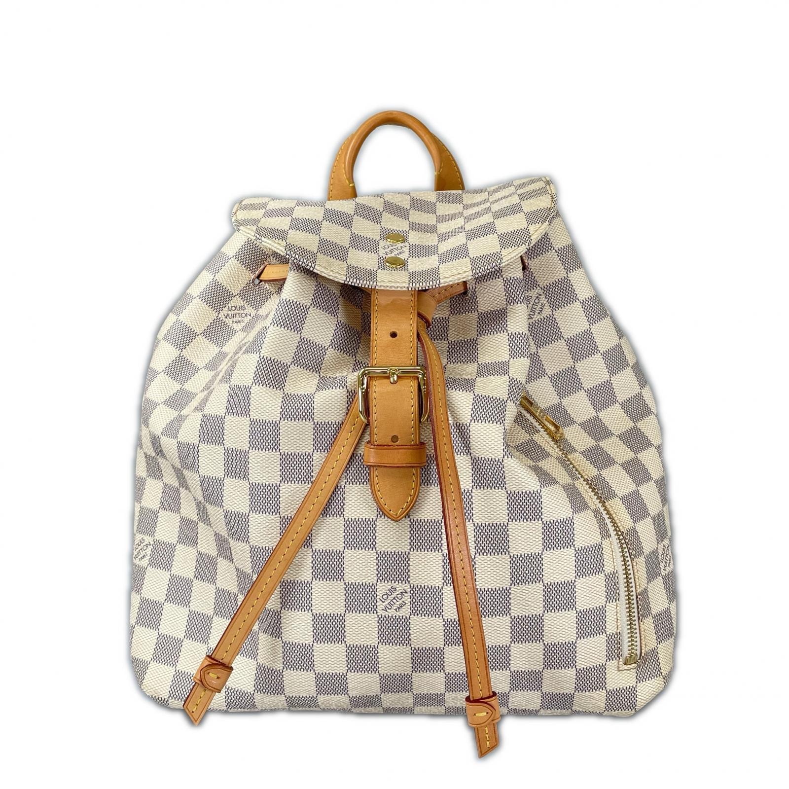 美品 LOUIS VUITTON ルイ・ヴィトン スペロン N41578 リュック・デイパック ダミエアズールキャンバス ホワイト レディース【中古】