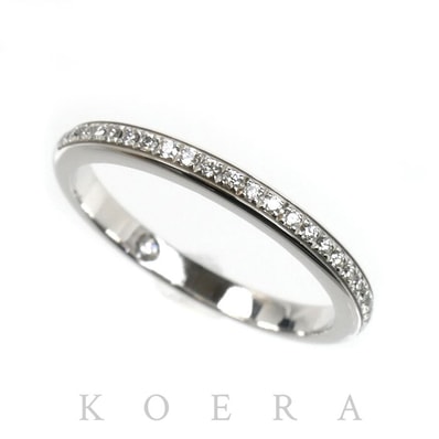 BVLGARI ブルガリ K18WG ホワイトゴールド ローマアモール リング・指輪 361033 ダイヤモンド 8号 48 2.0g ハーフエタニティ レディース【中古】【美品】