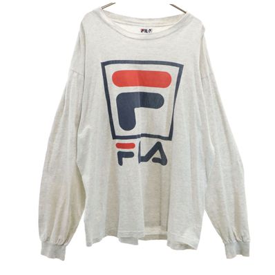 FILA フィラ 90s USA製 オールド 長袖 Tシャツ L グレー ロンT