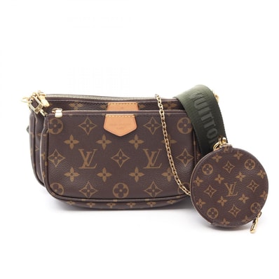 ルイ・ヴィトン LOUIS VUITTON ミュルティ ポシェットアクセソワール ショルダーバッグ バッグ PVCコーティングキャンバス レザー モノグラム レディース ブラウン系 / カーキ系 M44813 【中古】