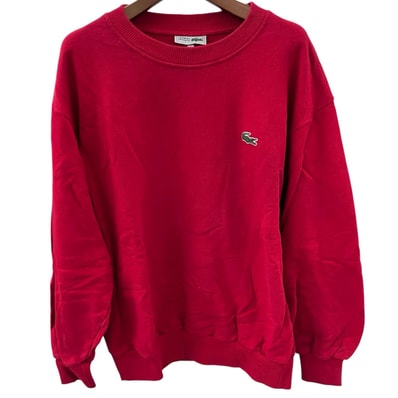 186004 現状品 LACOSTE ラコステ トレーナー L~XL レッド メンズ