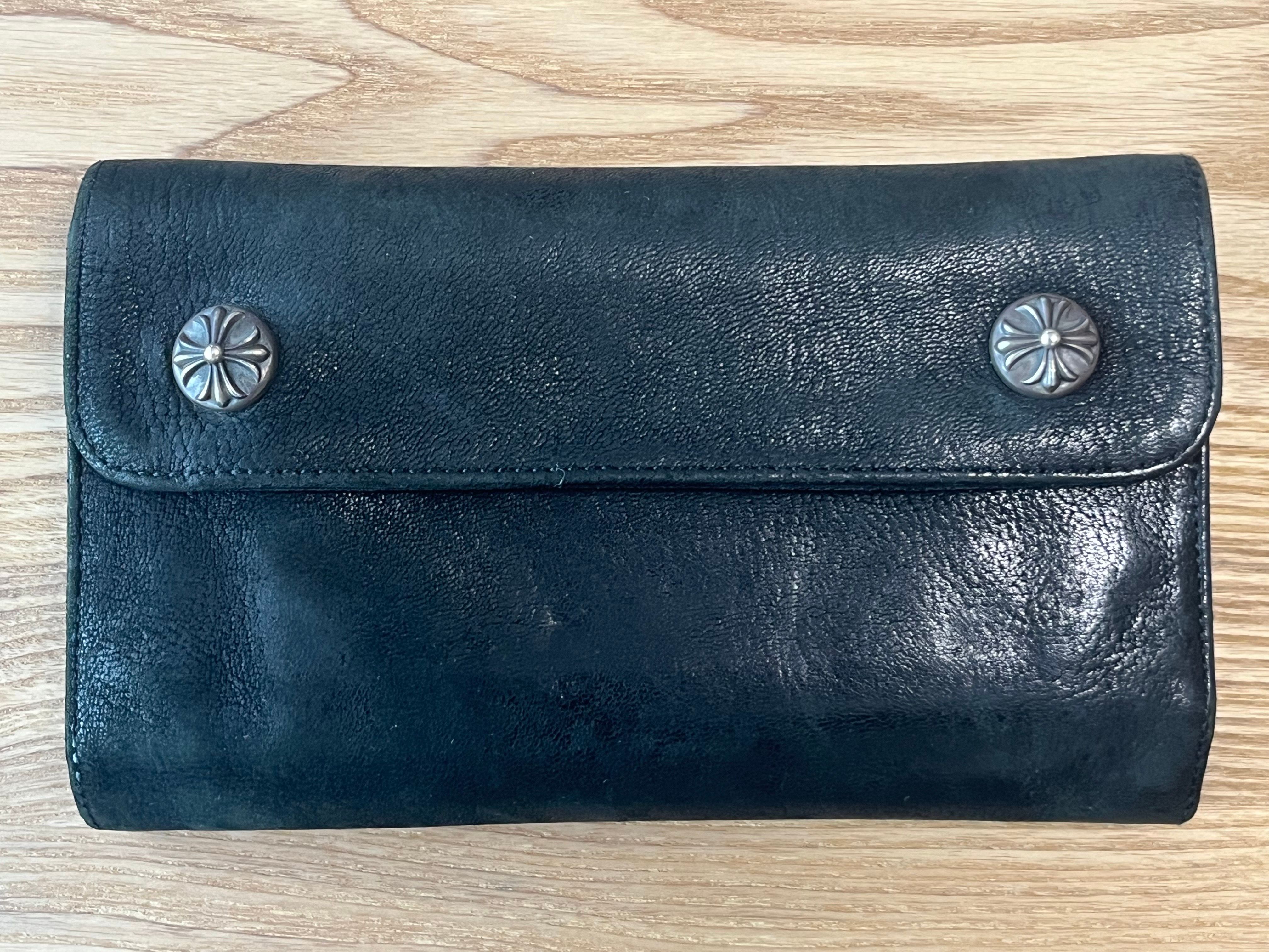 Chrome Hearts Wave Wallet Destroy Leather "Black"