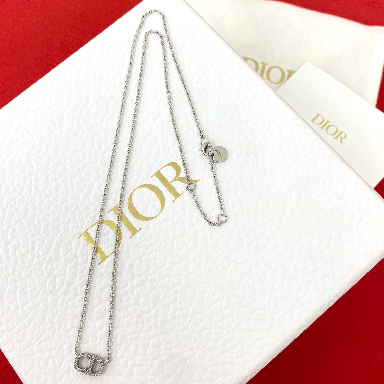 Christian Dior ディオール プチ CD ロゴ ネックレス GP ネックレス シルバー
17433