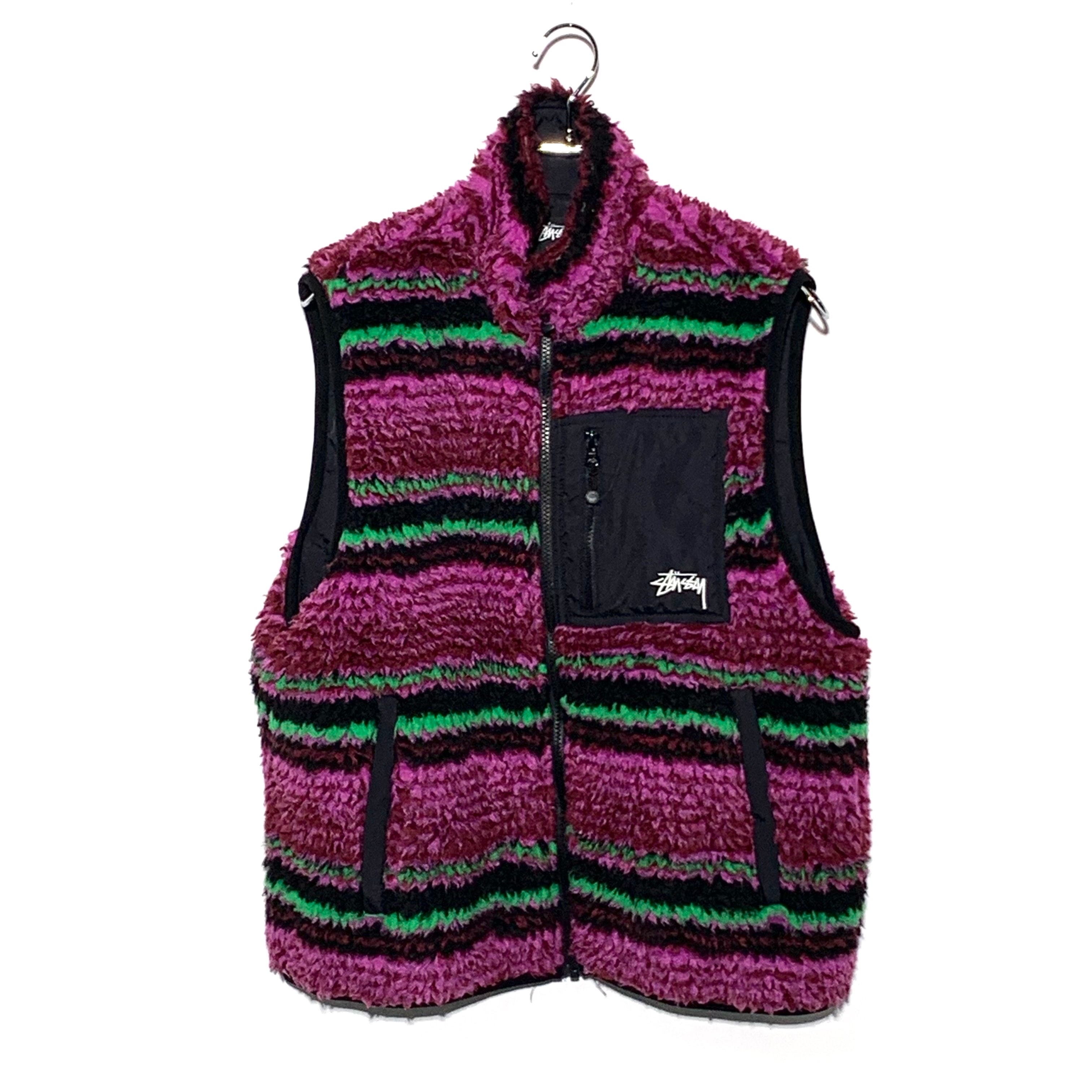 Stussy STRIPED SHERPA VEST "Grape"