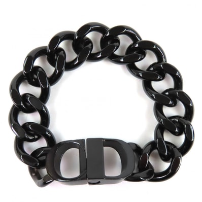 美品 ディオール CD ICON チェーンリンク ブレスレット ブラック