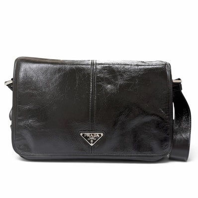PRADA Leather Shoulder Bag "Black"