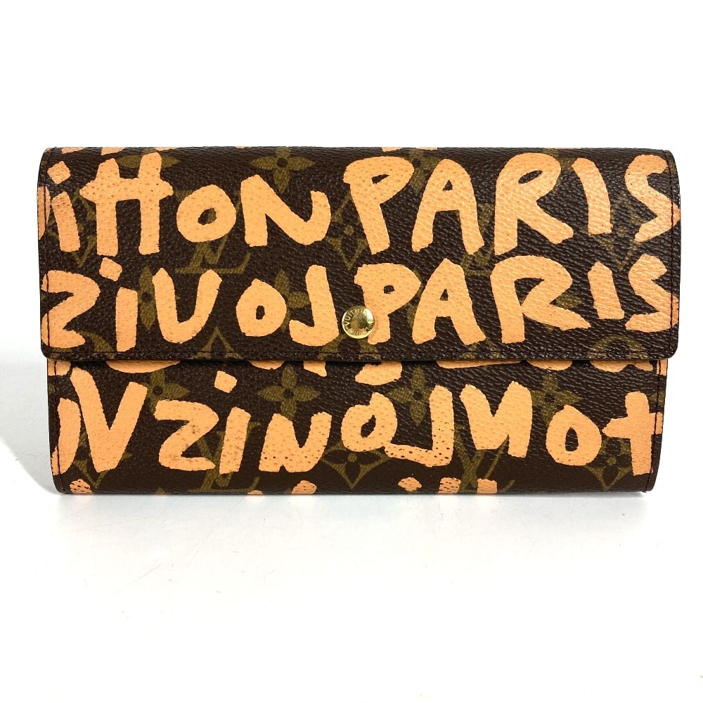 ルイヴィトン LOUIS VUITTON ポシェットポルトモネクレディ M92190 旧モノグラムグラフィティ 2つ折り ロングウォレット 長財布 モノグラムグラフィティキャンバス オレンジ
