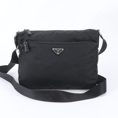 ■美品 プラダ テスート ナイロントライアングルロゴショルダーバッグ