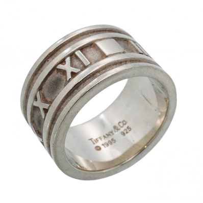 【6jdb0052】ティファニー リング アトラス ワイド シルバー925 13号【中古】レディース