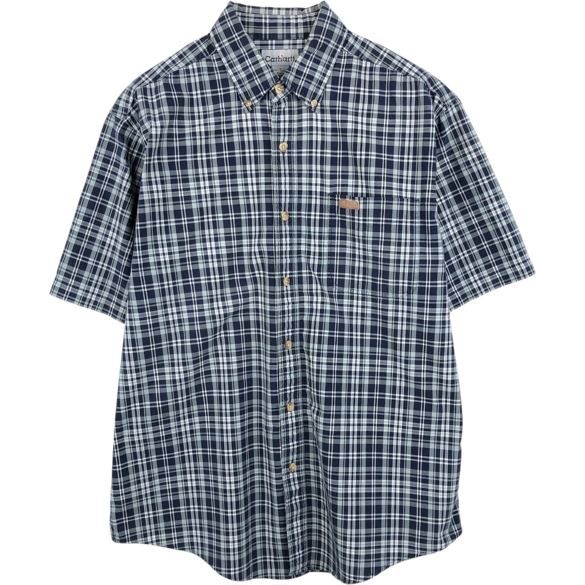 古着 カーハート Carhartt チェック柄 ボタンダウン 半袖 ワークシャツ メンズL相当/eaa655232