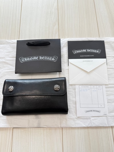 付属品完備/値下げ交渉可能 / 正規品!CHROME HEARTS クロムハーツ ウェーブ WAVE ウォレット 財布