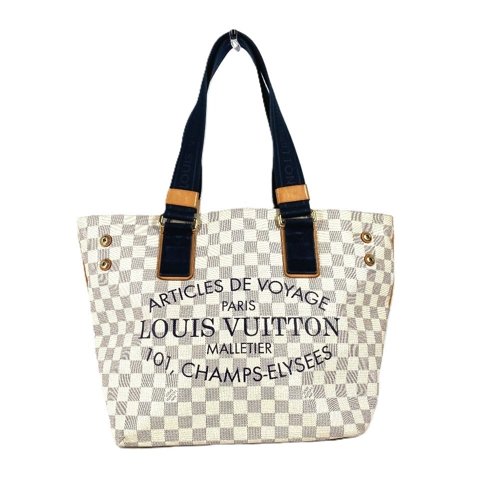 ルイヴィトン LOUIS VUITTON プランソレイユカバPM N41179 ダミエアズール カバン 肩掛け トートバッグ ショルダーバッグ ダミエアズールキャンバス ホワイト