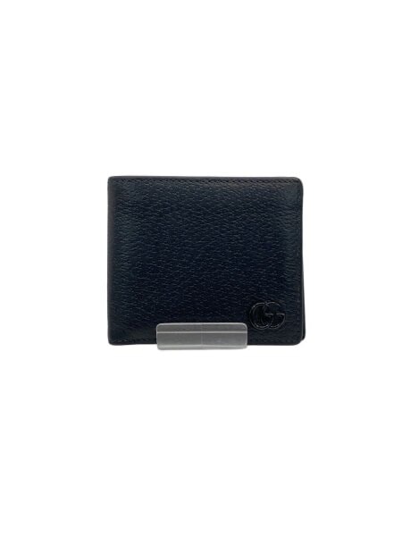 GUCCI Double G Leather Coin Wallet "Black"