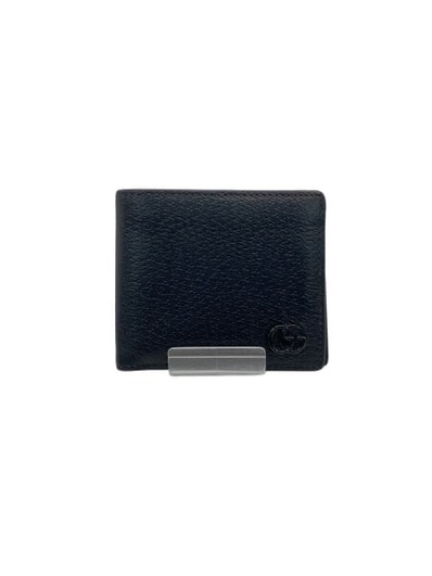 GUCCI Double G Leather Coin Wallet "Black"
