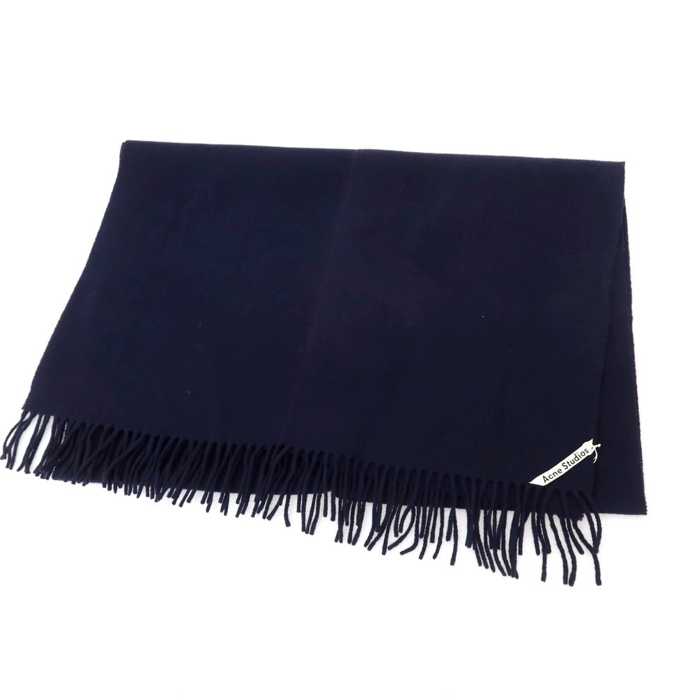 【中古】アクネストゥディオズ ACNE STUDIOS ウール 大判 マフラー ネイビー【ユニセックス】
