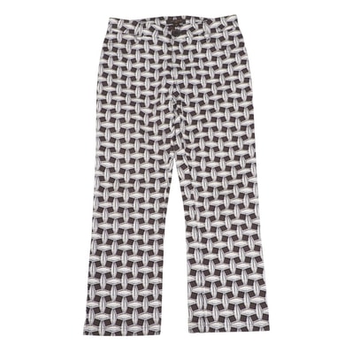 ■美品■LOUIS VUITTON ルイ・ヴィトン パンツ サイズ34 総柄 ストレート ストレッチ クロップドパンツ ブランド古着【中古】20251008/RA6238