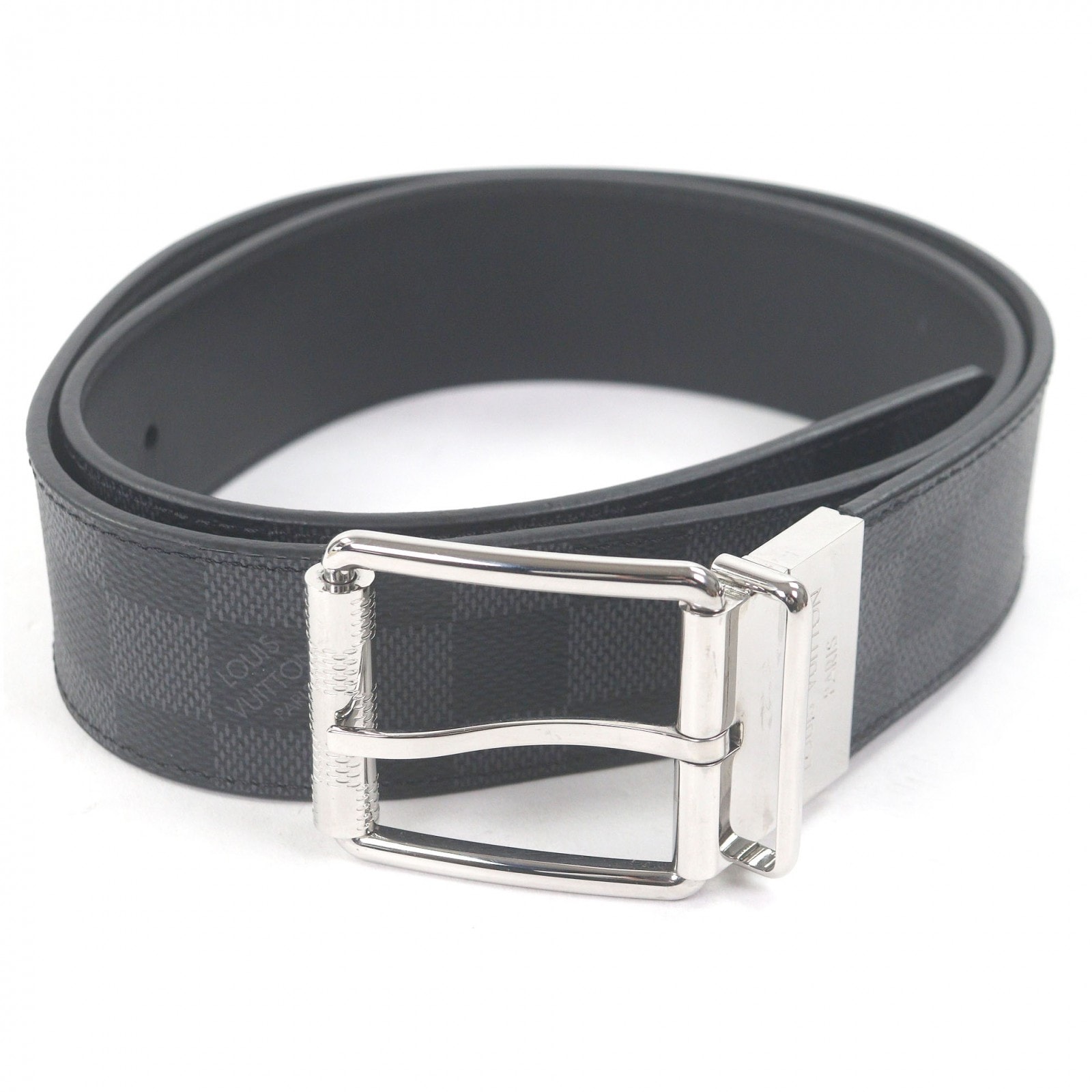 極美品 ルイヴィトン ベルト ブラック メンズ 85/34 M9156