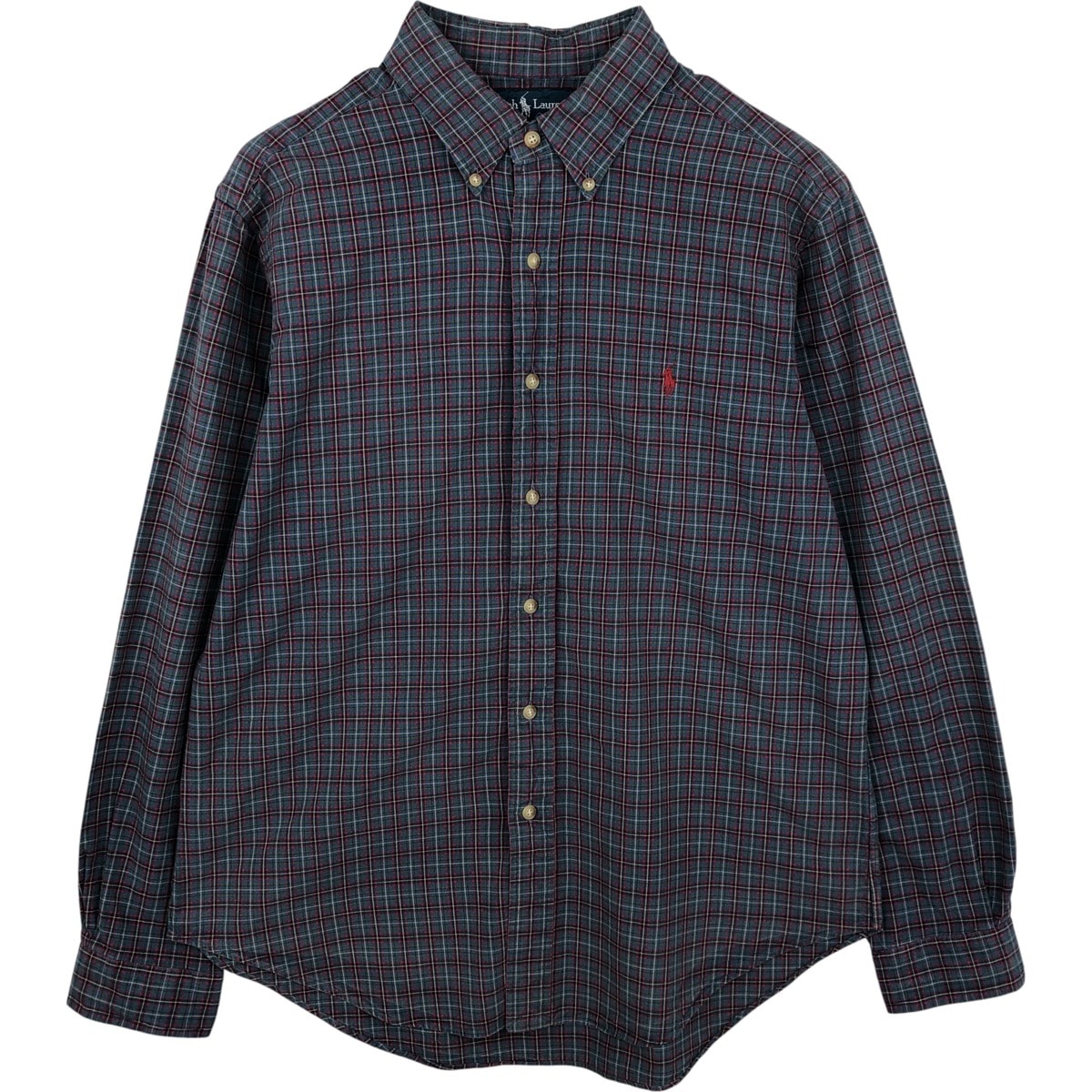 古着 ラルフローレン Ralph Lauren CLASSIC FIT クラシックフィット 長袖 ボタンダウンチェックシャツ メンズL相当/eaa613289