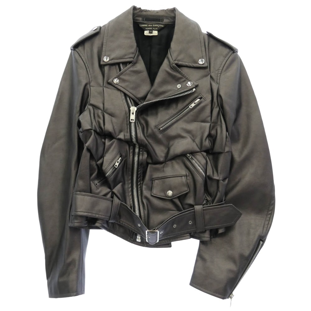COMME des GARCONS HOMME PLUS コムデギャルソンオムプリュス 21SS PG-J016 SYNTHETIC LEATHER BIKER JACKET シンセティック フェイクレザー バイカー ライダース ジャケット 【中古】