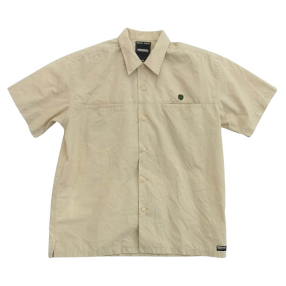 NEIGHBORHOOD ネイバーフッド 半袖シャツ TSNH-SH01 クローバー 刺繍ロゴ 半袖シャツ ベージュ系 M【中古】