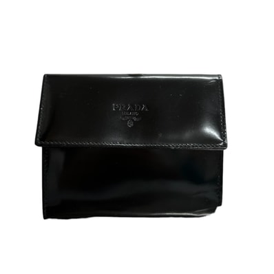 PRADA プラダ ブラック エナメル コインケース レディース S1-00105 【中古】
