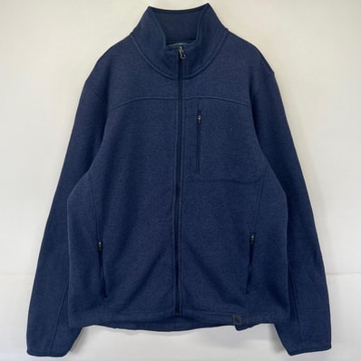 古着 エルエルビーン L.L.Bean フリース ニット フルジップ アウトドア ベターセータータイプ L ネイビー系 無地 メンズ