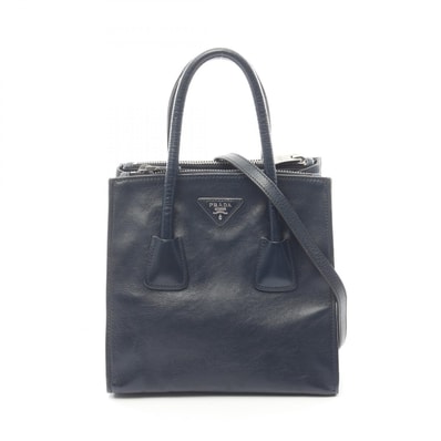 プラダ PRADA ハンドバッグ バッグ レザー レディース ネイビー系 【中古】