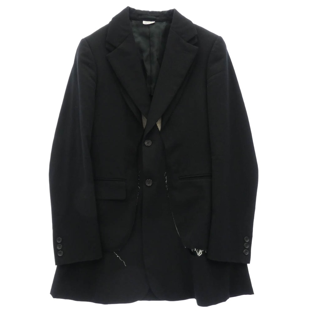 COMME des GARCONS HOMME PLUS コムデギャルソンオムプリュス  23SS PK-J050 ANOTHER KIND OF PUNK期 Tailored Jacket フロント二重 レイヤードデザイン 裾切りっぱなし加工【中古】