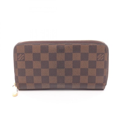 ルイ・ヴィトン LOUIS VUITTON ジッピーウォレット ラウンド長財布 財布 PVCコーティングキャンバス ダミエ ローズバレリーヌ レディース ブラウン系 N60046 【中古】