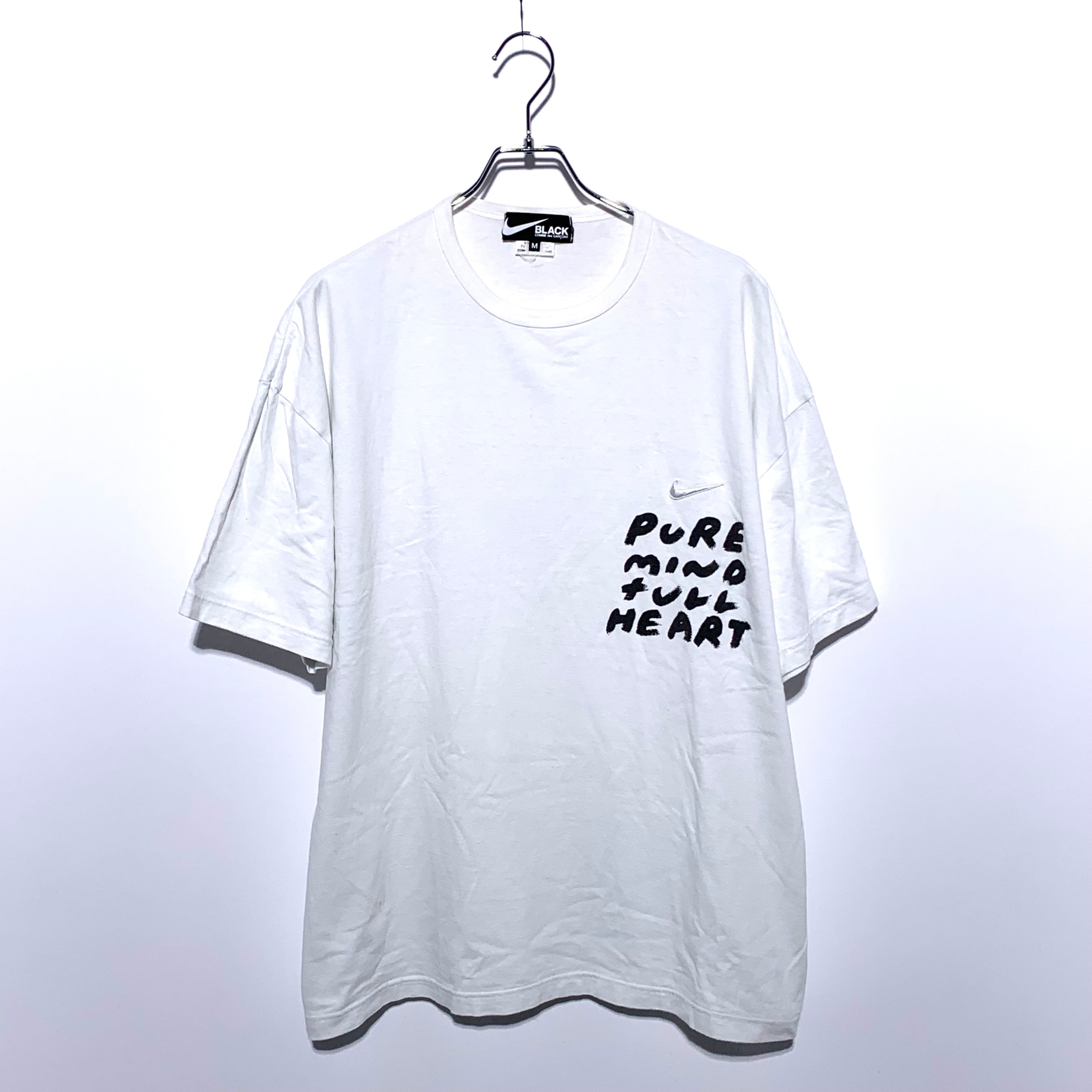 BLACK COMME des GARCONS x Nike Oversize Side Message Print Tee "White"