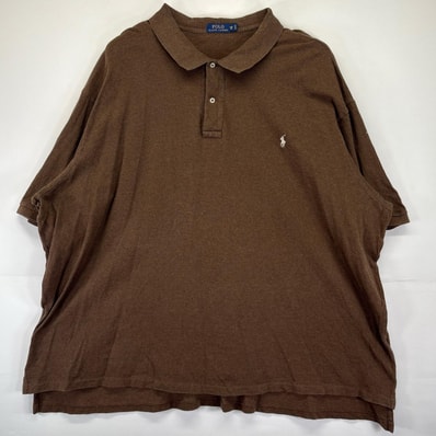 古着 ポロ・ラルフローレン POLO RALPH LAUREN ポロシャツ ワンポイントロゴ 鹿子 大きいサイズ 6XB ブラウン メンズ