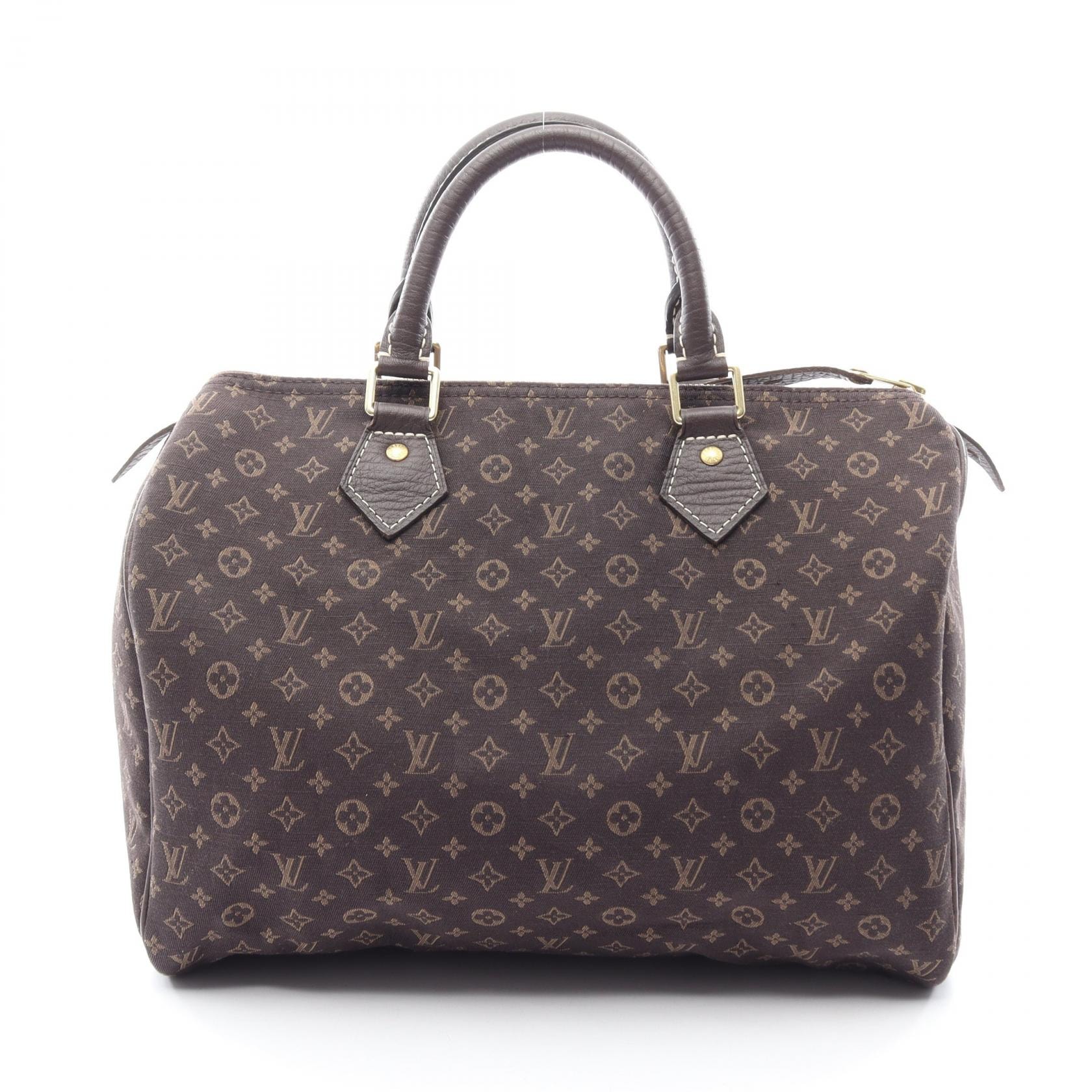 ルイ・ヴィトン LOUIS VUITTON スピーディ30 モノグラムミニラン エベヌ ハンドバッグ バッグ キャンバス レザー モノグラム・ミニ・ラン エベヌ レディース ブラウン系 M95224 【中古】