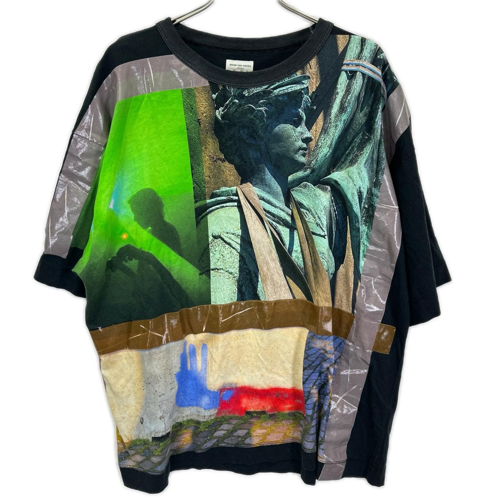 ドリスヴァンノッテン 22SS ブラック グラフィックプリント Tシャツ