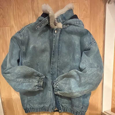 Supreme Faux Shearling Lined Bomber Jacket "Denim"